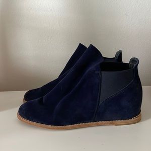 Navy Suede Stuart Weitzman Bootie